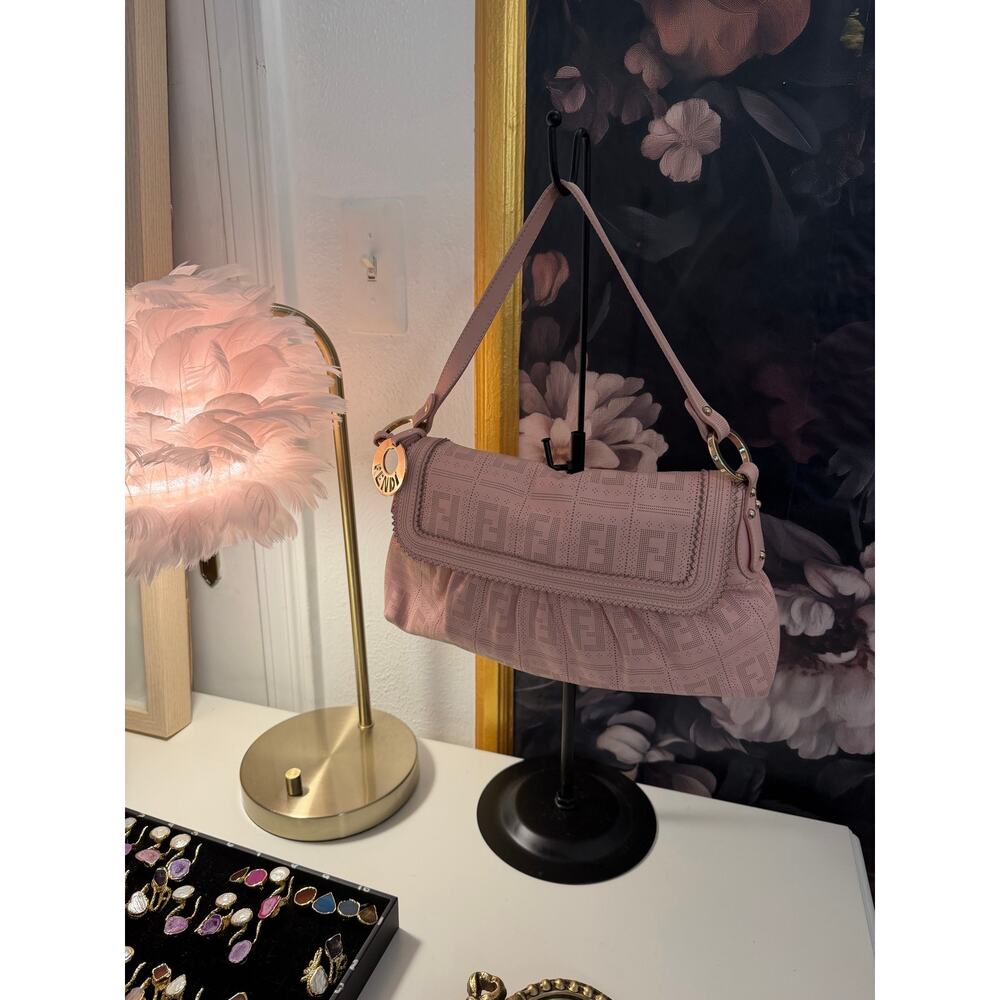 Fendi Leather Pink Peforated Chefs Bag - Pristine - Picture 6 of 8